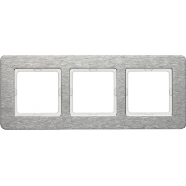 Πλαίσιο 3 Θέσεων Οριζόντιο Inox Brushed Q.7 BERKER