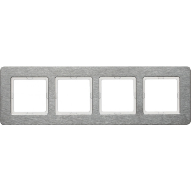 Πλαίσιο 4 Θέσεων Οριζόντιο Inox Brushed Q.7 BERKER