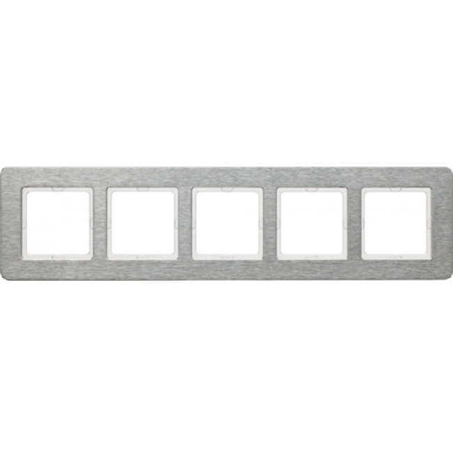 Πλαίσιο 5 Θέσεων Οριζόντιο Inox Brushed Q.7 BERKER