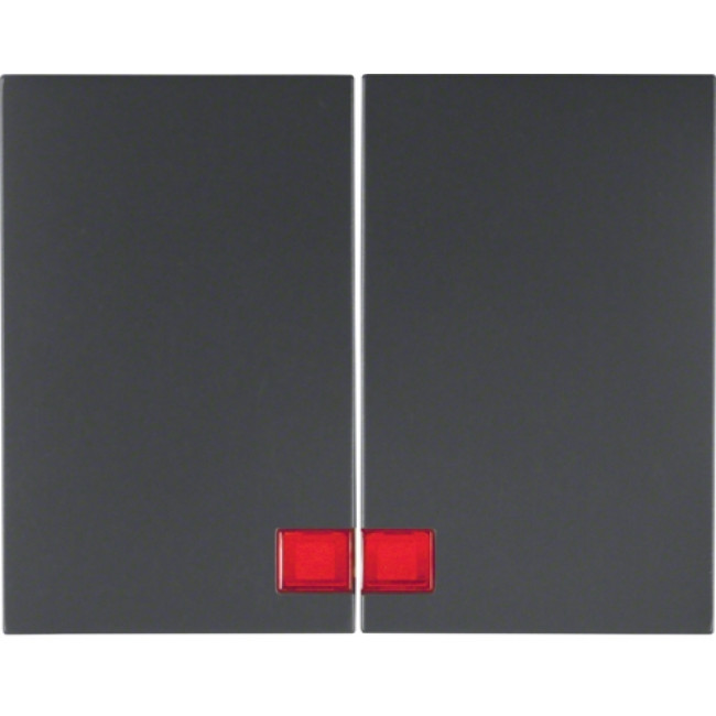 Μετώπη 2 Πλήκτρων Φωτεινής Λειτουργίας Ανθρακί K.1 BERKER