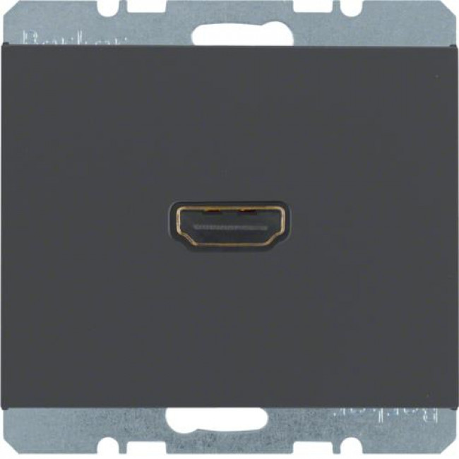 Πρίζα HDMI Με Γωνία Σύνδεσης 90° Ανθρακί K.1 BERKER