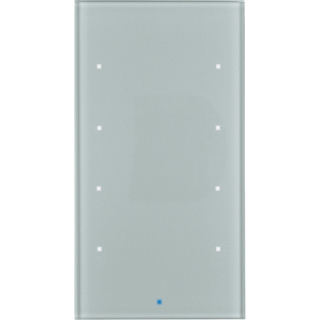 Μπουτόν Αφής Γυαλί Αλουμίνιο 8 Εντολών 75144034 TS Sensor BERKER