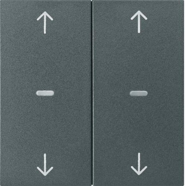 Μετώπη Μπουτόν KNX 2 Πλήκτρων Ρολών Ανθρακί S.1/B.x BERKER