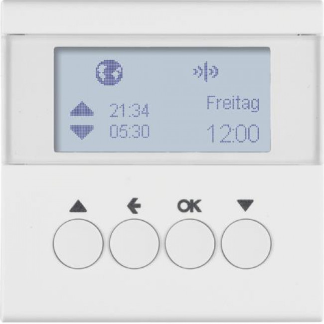 Μετώπη KNX Ασύρματη Χρονοδιακόπτη Ρολών Λευκό Ματ S.1/B.x 85745188 BERKER