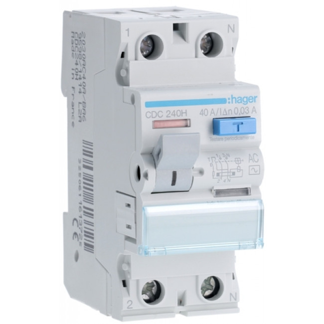 Ρελέ Διαρροής AC 2P 40A 30mA CDC240H HAGER