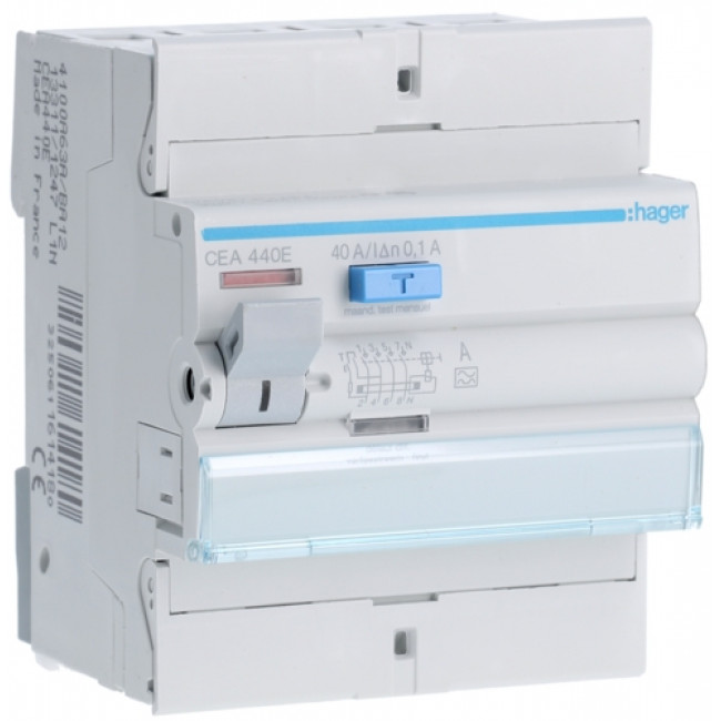 Ρελέ Διαρροής A 4P 40Α 100mA CEA440E HAGER