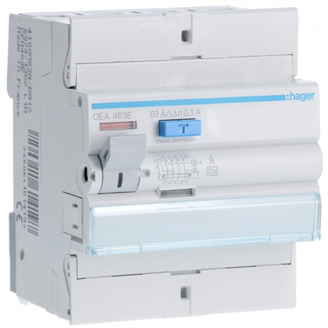 Ρελέ Διαρροής A 4P 63Α 100mA CEA463E HAGER