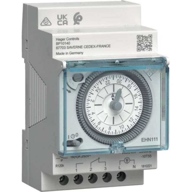 Χρονοδιακόπτης Ημερήσιος Με Εφεδρεία EHN111 HAGER