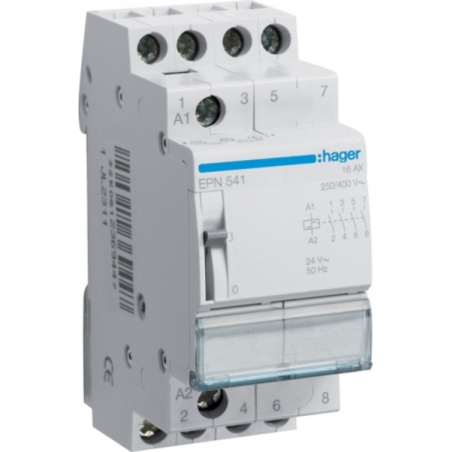 Ρελέ Καστάνιας 4P 16A 4NΟ 24VAC ή 12VDC EPN541 HAGER