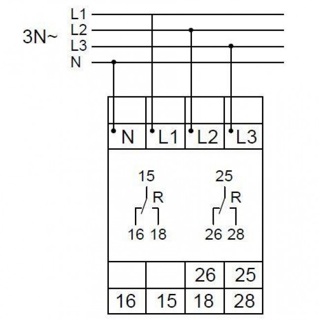 Επιτηρητής Μονοφασικός / Τριφασικός Για Απώλεια/Διαδοχή/Υπόταση/Υπέρταση EUM200 HAGER
