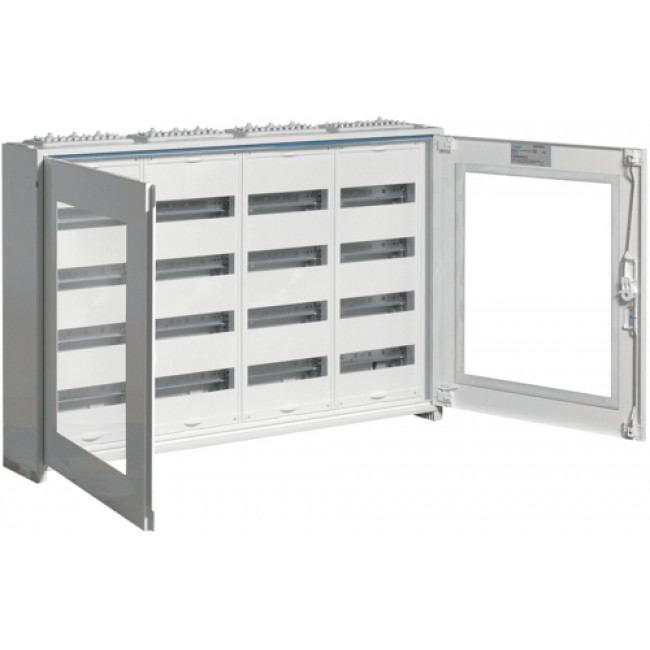 Πίνακας Επίτοιχος Με 4 Στήλες 4 Σειρών 192 Στοιχείων Διάφανη Πόρτα FWB44GS HAGER