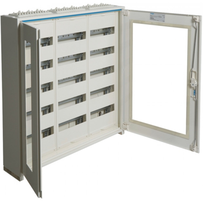 Πίνακας Επίτοιχος Με 3 Στήλες 5 Σειρών 180 Στοιχείων Διάφανη Πόρτα FWB53GS HAGER