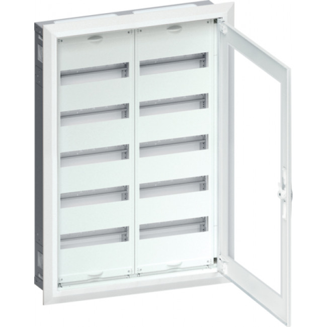 Πίνακας Χωνευτός Με 2 Στήλες 5 Σειρών 120 Στοιχείων Διάφανη Πόρτα FWU52GS HAGER