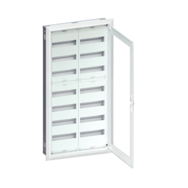 Πίνακας Χωνευτός Με 2 Στήλες 7 Σειρών 168 Στοιχείων Διάφανη Πόρτα FWU72GS HAGER