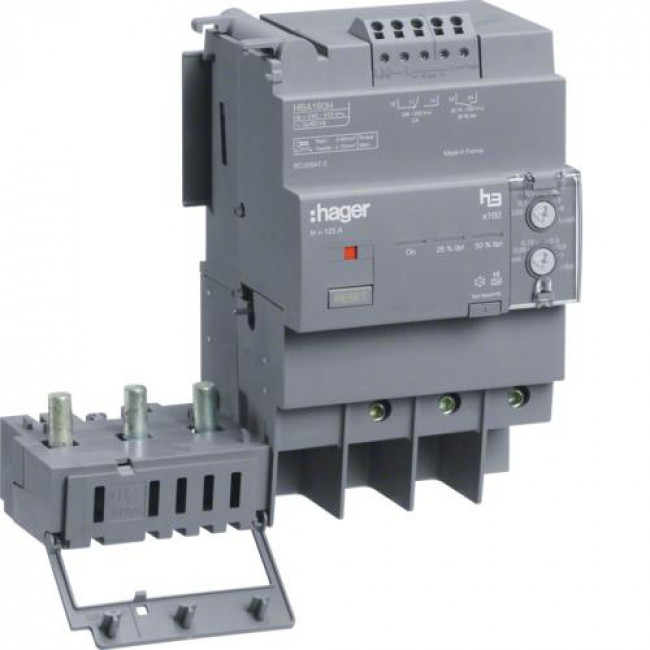 Ηλεκτρονόμος Διαρροής 3P 160A Ρυθμιζόμενο HBA160H HAGER
