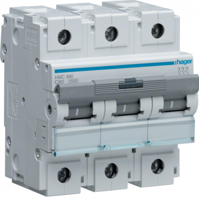 Αυτόματη Ασφάλεια 3P C 80A 15kA HMC380 HAGER