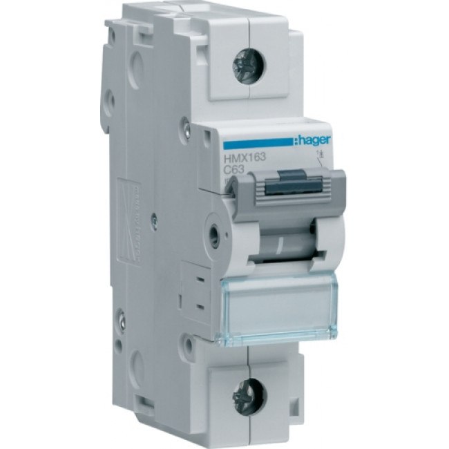 Αυτόματη Ασφάλεια 1P C 63A 50kA HMX163 HAGER