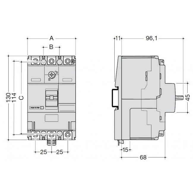 Αυτόματος Διακόπτης Ισχύος 3P 125A 40kA HNA125H HAGER