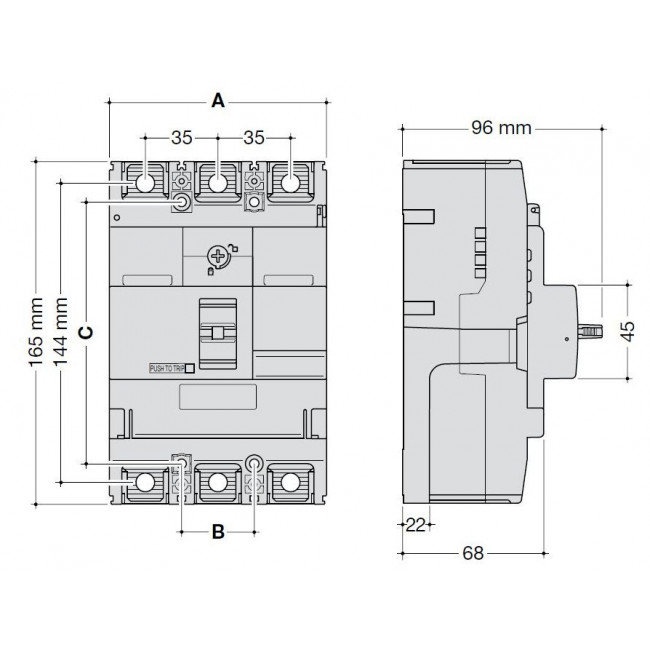 Αυτόματος Διακόπτης Ισχύος 3P 125A 40kA HNB125H HAGER