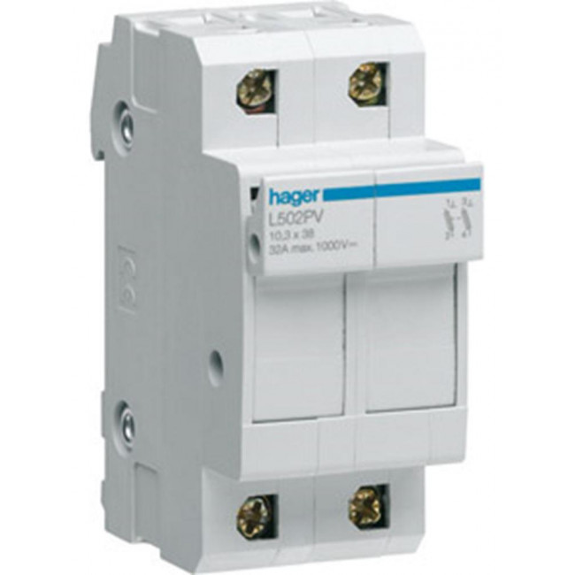 Ασφαλειοαποζεύκτης Ράγας 2P 1000VDC L502PV HAGER