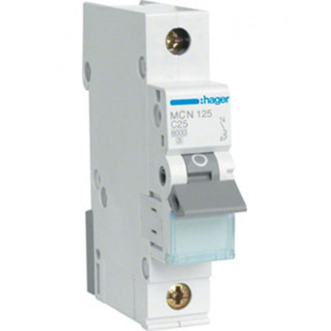 Αυτόματη Ασφάλεια 1P C 25A 6kA MCN125 HAGER