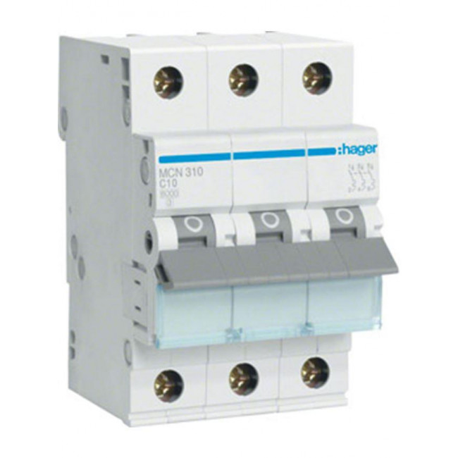 Αυτόματη Ασφάλεια 3P C 10A 6kA MCN310 HAGER