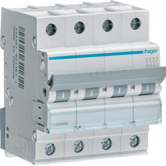 Αυτόματη Ασφάλεια 4P C 32A 6kA MCN432 HAGER