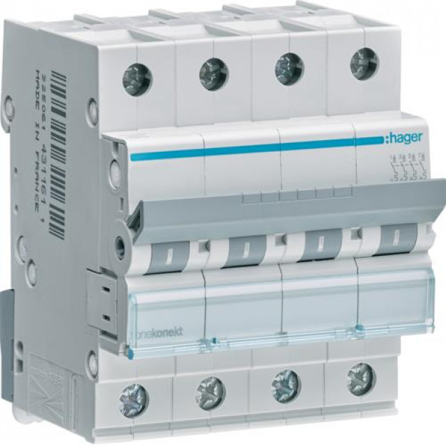 Αυτόματη Ασφάλεια 4P C 40A 6kA MCN440 HAGER