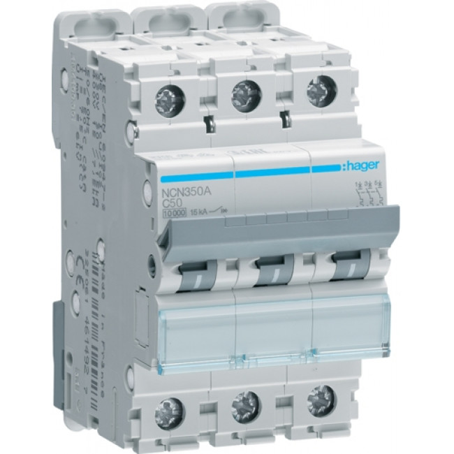 Αυτόματη Ασφάλεια 3P C 50A 10kA NCN350A HAGER