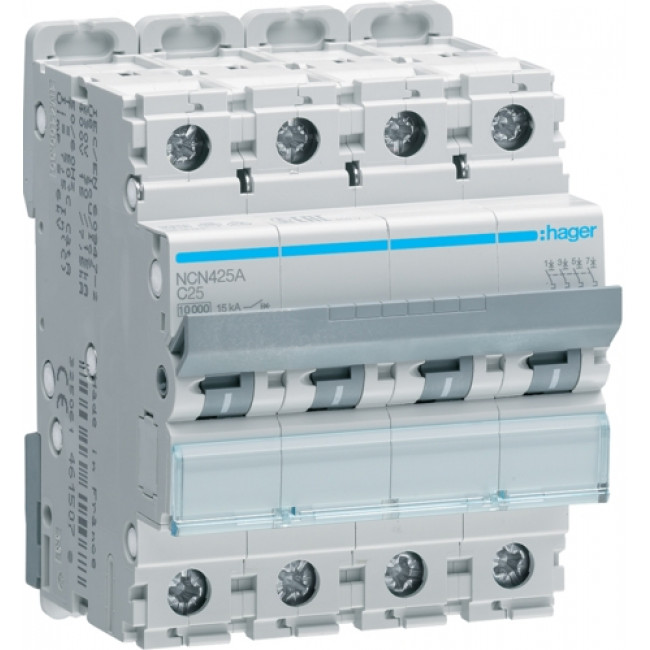 Αυτόματη Ασφάλεια 4P C 25A 10kA NCN425A HAGER