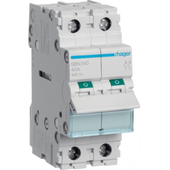 Διακόπτης Ράγας 2P 40Α SBN240 HAGER