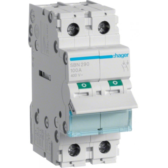 Διακόπτης Ράγας 2P 100Α SBN290 HAGER