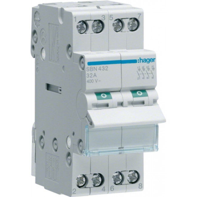 Διακόπτης Ράγας 4P 32Α SBN432 HAGER