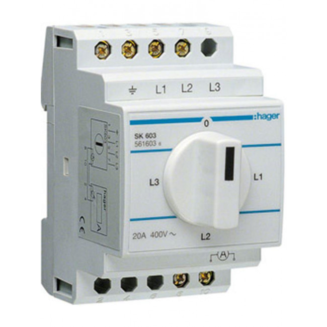 Μεταγωγέας Αμπερομέτρου Περιστροφικός 4 Θέσεων SK603 HAGER