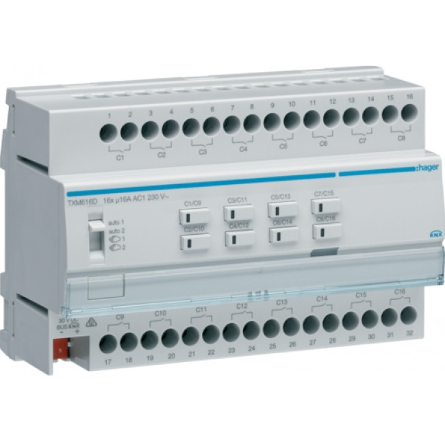Ενεργοποιητής Ράγας Φωτισμού easy KNX 16 Εξόδων C-Load TXA616D HAGER