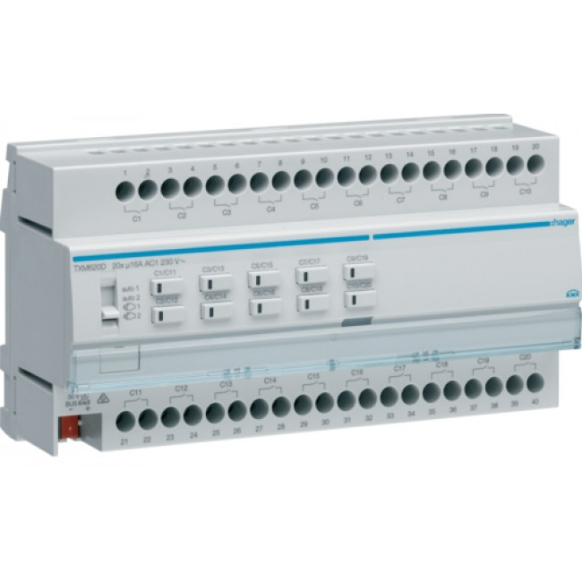 Ενεργοποιητής Ράγας Φωτισμού easy KNX 20 Εξόδων C-Load TXA620D HAGER