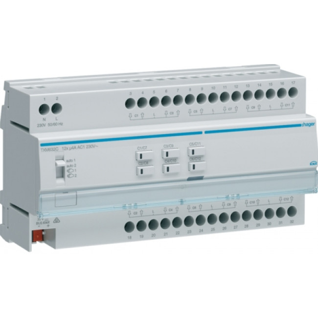 Ενεργοποιητής Ράγας Ρολών easy KNX 12 Εξόδων TXM632C HAGER