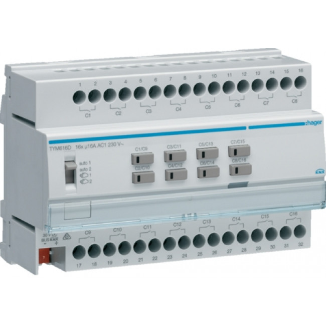 Ενεργοποιητής Ράγας Φωτισμού pro KNX 16 Εξόδων C-Load TYM616D HAGER
