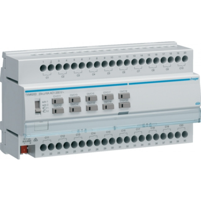 Ενεργοποιητής Ράγας Φωτισμού pro KNX 20 Εξόδων C-Load TYM620D HAGER