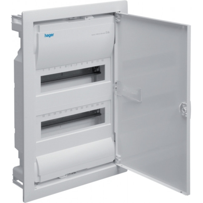 Πίνακας Γυψοσανίδας 2 Σειρών 12 Στοιχείων Λευκό Αδιάφανη Πόρτα VOLTA VH24EPN HAGER