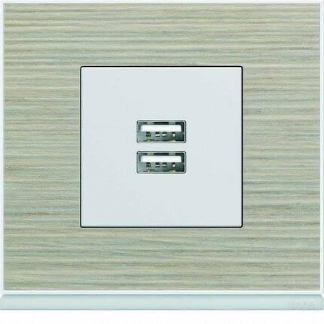 Μετώπη Διπλής Πρίζας USB 2 Στοιχείων Λευκό WXD112B HAGER