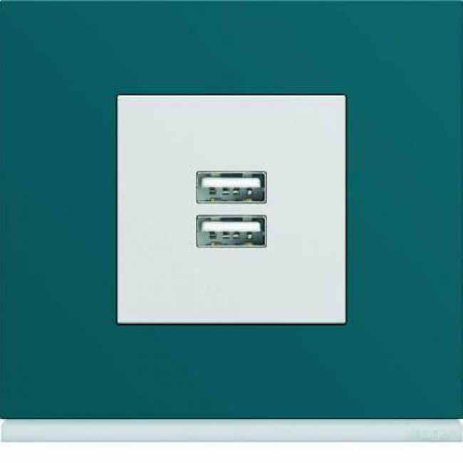 Μετώπη Διπλής Πρίζας USB 2 Στοιχείων Λευκό WXD112B HAGER