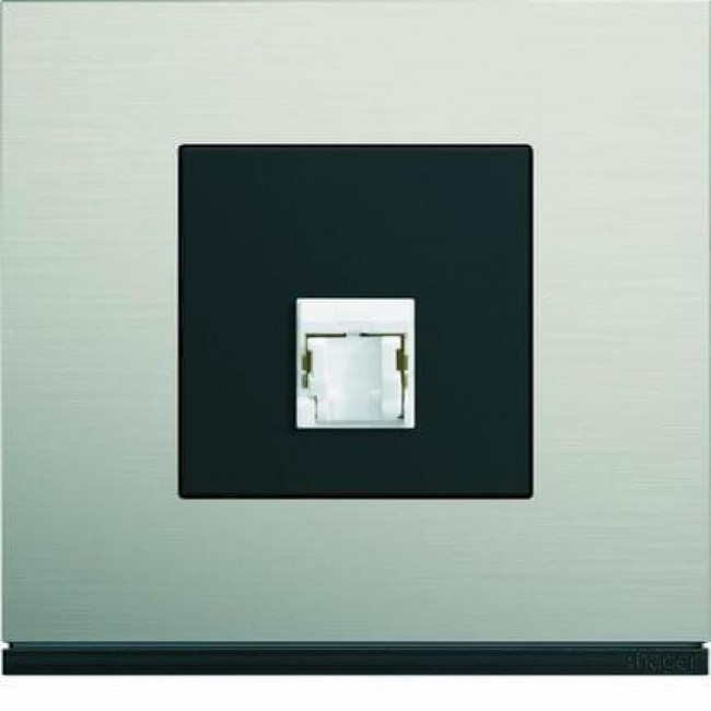 Μετώπη Πρίζας Δικτύου 2 Στοιχείων Μαύρο WXD202N HAGER