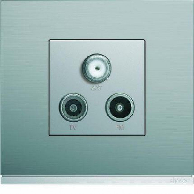 Μετώπη Πρίζας TV-RD-SAT 2 Στοιχείων Αλουμίνιο WXD256T HAGER