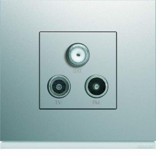 Μετώπη Πρίζας TV-RD-SAT 2 Στοιχείων Αλουμίνιο WXD256T HAGER