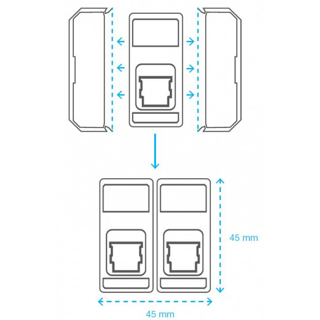 Μηχανισμός Πρίζας Δικτύου RJ45 Cat.6 FTP 1 ή 2 Στοιχείων WXF224 HAGER