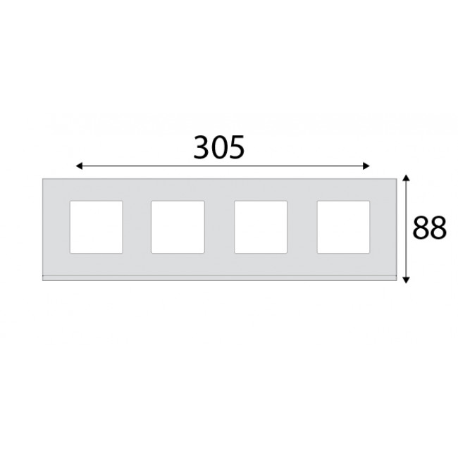 Πλαίσιο 8 Στοιχείων Σε 4 Θέσεις Οριζόντιο Ατσάλι Gallery WXP4214 HAGER