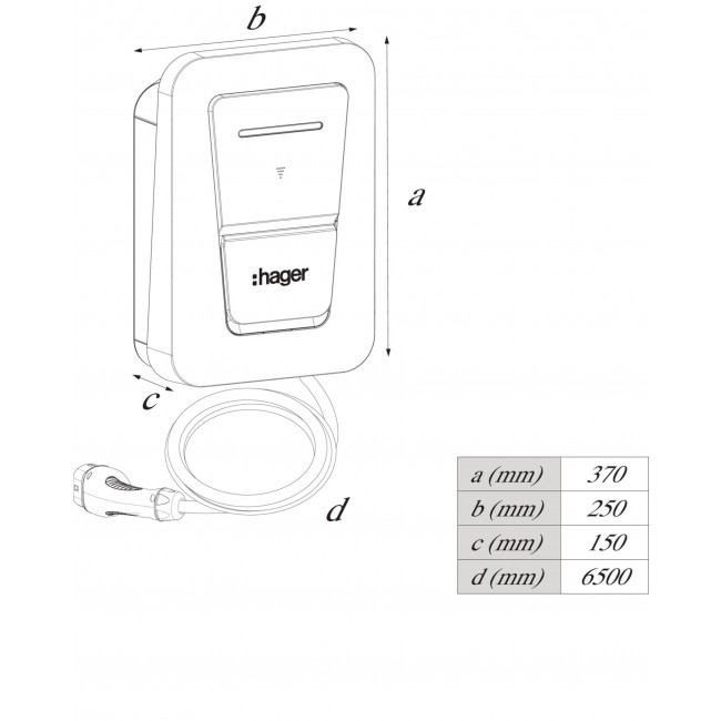 Σταθμός Φόρτισης Τριφασικός 22kW witty.pro XVL122CLM HAGER
