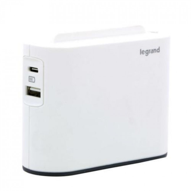 Πολύπριζο 2 Διπολικά Και Διπλό USB TypeA+C Λευκό Και Μαύρο 049401 LEGRAND
