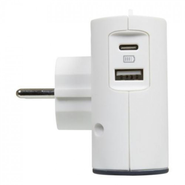 Πολύπριζο 2 Διπολικά Και Διπλό USB TypeA+C Λευκό Και Μαύρο 049401 LEGRAND
